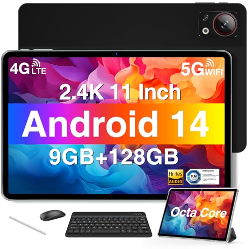 DOOGEE T30SE Tablet 11 Zoll Android 128GB ROM (2TB TF) 2.4K IPS Gaming Tablets mit Tastatur, 8580mAh, Dual 4G LTE 5G WiFi Tablets PC, 13MP + 5MP, Tablet mit Tastatur und Stift, Maus und Hülle von DOOGEE