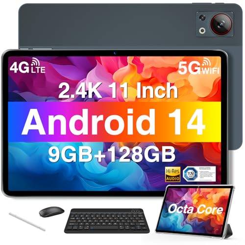 DOOGEE T30SE Tablet 11 Zoll Android 128GB ROM (2TB TF) 2.4K IPS Gaming Tablets mit Tastatur, 8580mAh, Dual 4G LTE 5G WiFi Tablets PC, 13MP + 5MP, Tablet mit Tastatur und Stift, Maus und Hülle von DOOGEE