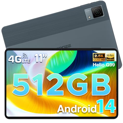 DOOGEE T40 Tablet 11 Zoll Android 14 Tablet Helio G99,20GB RAM 512GB ROM(2TB TF), 2.5K Display Gaming Tablet PC,16MP+8MP, 8580mAh Akku, Drawing Tablet LTE 4G Dual SIM/Face ID/TÜV/GPS/Widevine L1 von DOOGEE