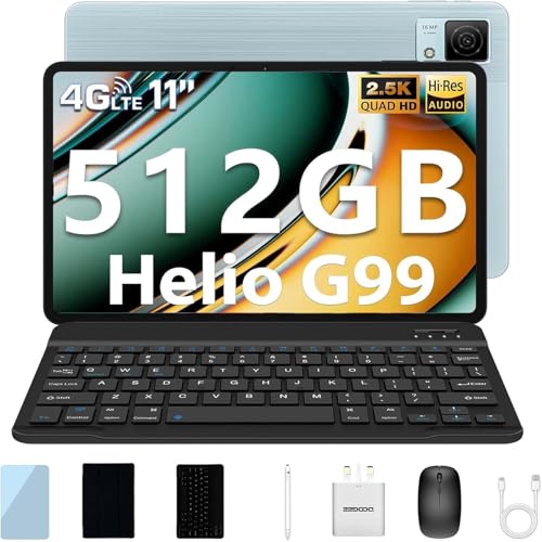 DOOGEE T40 Tablet mit Tastatur und Stift Android 14 Tablet 11 Zoll Helio G99, 20GB RAM+512GB ROM(2TB TF), 2.5K Display Gaming Tablets LTE, 8580mAh Akku, 16MP, Drawing Tablets mit SIM Karte von DOOGEE