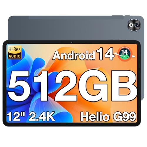 DOOGEE T40PRO Android 14 Tablet 12 Zoll Helio G99 PC, 20GB RAM 512GB ROM (2TB TF) LTE, 10800mAh Akku, 2.4K Display Gaming 16MP+8MP 4G Dual SIM/5G WiFi/TÜV/GPS/Widevine L1 von DOOGEE