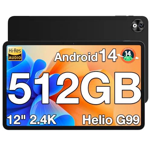 DOOGEE T40PRO Android 14 Tablet 12 Zoll Helio G99 Tablet PC, 20GB RAM 512GB ROM(2TB TF) Drawing Tablet LTE,10800mAh Akku, 2.4K Display Gaming Tablet 16MP+8MP 4G Dual SIM/5G WiFi/TÜV/GPS/Widevine L1 von DOOGEE
