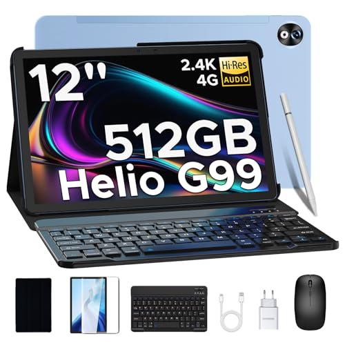 DOOGEE T40PRO Tablet 12 Zoll Helio G99 Tablet mit Tastatur Stift/Maus/Hülle 20GB RAM +512GB ROM(2TB TF) 10800mAh FHD+ 16MP 4G Gaming Tablets mit SIM Karte von DOOGEE