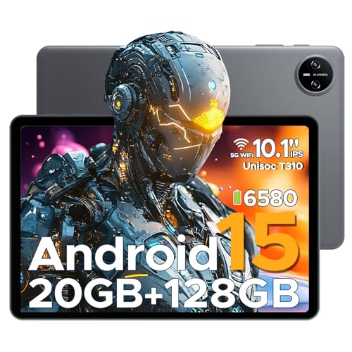 DOOGEE Tab A9 Pro Android 15 Tablet 10 Zoll, 20GB RAM+128GB ROM(2TB TF) Android Tablet, 10,1" HD IPS Display Gaming Tablet, 6580mAh, Unisoc T310, 8MP AI Camera, 5 WiFi/GMS/Face ID/BT 5.0/3,5mm Jack von DOOGEE