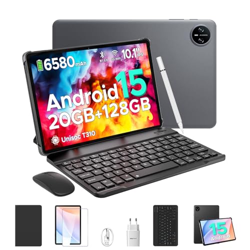 DOOGEE Tab A9 Pro Android 15 Tablet 10 Zoll 20GB RAM + 128GB ROM(2TB TF) Unisoc T310 6580mAh 8MP + 5MP Tablet mit Tastatur, Stift, Maus, Hülle, Schutzfolie/Face ID/ 5G WiFi/ 3,5mm Kopfhörerbuchse von DOOGEE