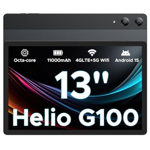 DOOGEE Tab E3 Pro Android 15 Tablet 13 Zoll FHD+ Helio G100 Octa-Core 32GB RAM+256GB ROM (2TB TF) 11000mAh Akku Tablet mit SIM Card Slot 13MP+8MP WidevineL1/ Dual 4G LTE + 5G WiFi/Face ID/OTG/GPS von DOOGEE