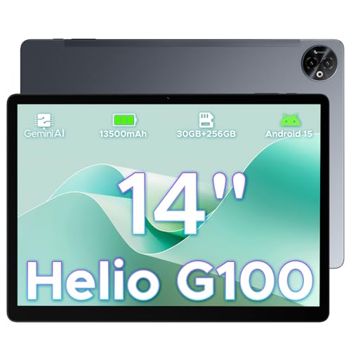 DOOGEE Tab E3Max Android 15 Tablet 14 Zoll 13500mAh Großer Akku MTK G100 Octa-Core 32GB RAM+256GB ROM (2TB TF) 2.1K (2160 * 1440) Display Gaming Tablet, 16MP+2MP+8MP 4G LTE/5G WLAN/GPS/GMS,Gray von DOOGEE