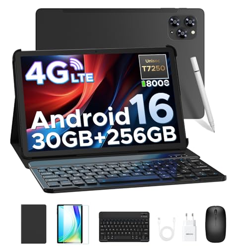 DOOGEE Tab G6 Android 16 Tablet mit Tastatur,30GB RAM+256GB ROM (2TB TF), 4G LTE Tablet 11 Zoll-90Hz,Octa Core T7250 Tablets mit SIM Card Slot,8000mAh, Widevine L1, Tablets mit Maus,Stift,Hülle von DOOGEE