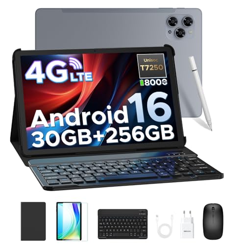 DOOGEE Tab G6 Android 16 Tablet mit Tastatur,30GB RAM+256GB ROM (2TB TF), 4G LTE Tablet 11 Zoll-90Hz,Octa Core T7250 Tablets mit SIM Card Slot,8000mAh, Widevine L1, Tablets mit Maus,Stift,Hülle von DOOGEE