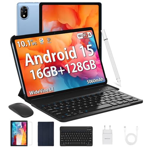 DOOGEE U10 Android 15 Tablet 10 Zoll, 16GB RAM+128GB ROM(2TB TF) Tablet mit Tastatur, WiFi 6 Gaming Tablets Widevine L1, 8MP+5MP, 5060mAh, Kinder Tablets mit Stift, Tastatur, Maus, Hülle, Schutzfolie von DOOGEE