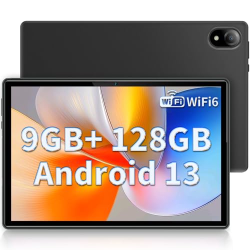 DOOGEE U10 Tablet Android 13, 9 GB RAM + 128 GB ROM (1 TB TF), 10 Zoll Tablet Touchscreen 2024, Quad-Core 2.0 GHz, WiFi-6 / BT 5.0 / GMS / 5060 mAh / 1280 x 800/8 MP + 5 MP/Widevine L1, Schwarz von DOOGEE