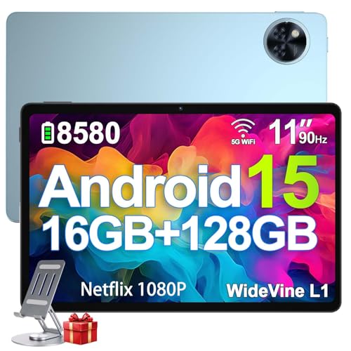 DOOGEE U11 Tablet Android 15 Ultimo, 11 Zoll IPS, 16(4+12) GB+128GB/TF 2TB Octa-Core, 8580mAh Tablet PC, 13MP+5MP, Widevine L1 Tablet im Angebot, Dual Speakers, 90HZ/OTG/WiFi/Face Unlock/BT5.0 Blau von DOOGEE