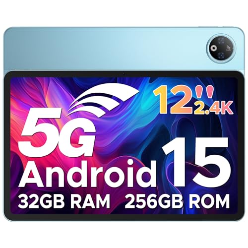 DOOGEE V Pad 5G Tablet 12 Zoll Android 15 Mediatek Dimensity 7050 Tablet 5G SIM Fähig 32GB RAM + 256GB ROM(2TB TF) 8800mAh 2.4K 90Hz Display Gaming Tablets mit SIM Card Slot, WiFi 6 Face ID/OTG/GPS von DOOGEE