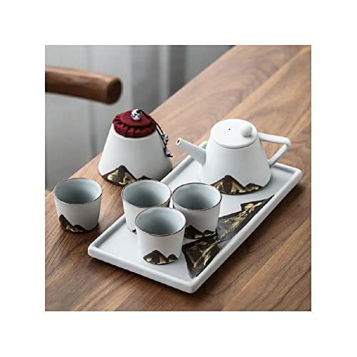 DOOKAA Tee Set teeset chinesisches teeservice Chinesisches Keramik-Kung-Fu-Teeset mit Teetablett und kleinen Teewerkzeugen, Porzellan-Teeservice(Color:2,Size:) von DOOKAA