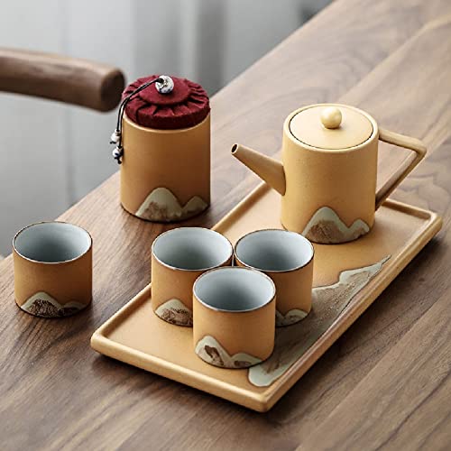 DOOKAA Tee Set teeset chinesisches teeservice Chinesisches Keramik-Kung-Fu-Teeset mit Teetablett und kleinen Teewerkzeugen, Porzellan-Teeservice(Color:6,Size:) von DOOKAA