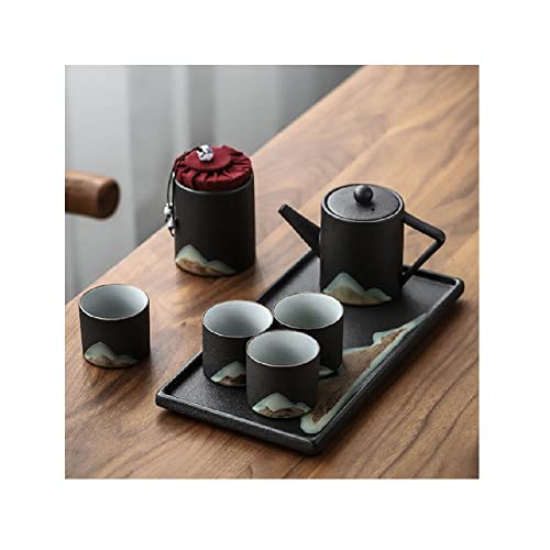 DOOKAA Tee Set teeset chinesisches teeservice Chinesisches Keramik-Kung-Fu-Teeset mit Teetablett und kleinen Teewerkzeugen, Porzellan-Teeservice(Color:C,Size:) von DOOKAA