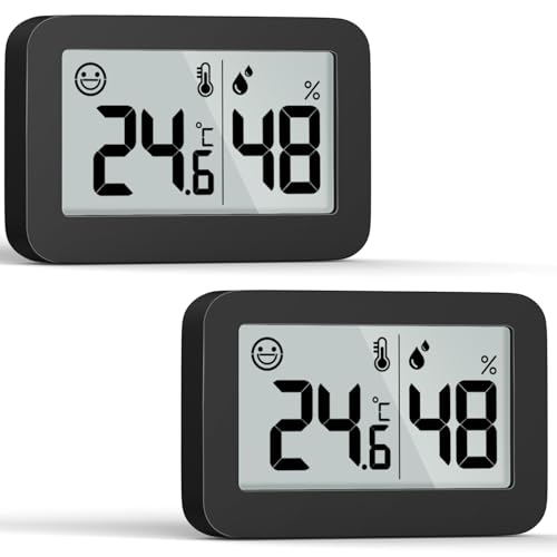DOOMAY Mini-Hygrometer-Innenthermometer, digitales Luftfeuchtigkeitsmessgerät mit Celsius-Fahrenheit-Schaltertaste, Luftfeuchtigkeitsmesser, Temperaturüberwachung für Babyzimmer(2) von DOOMAY