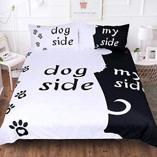 DOORWD Dog Side My Side 3D Bettbezug 100% Mikrofaser 135x200cm 3-teilig Bettwäsche-Sets Enthält 2 Kissen 80x80cm Geeignet für Kinder und Erwachsene DOORWD Dog Side My Side 3D Bettbezug 100% Mikrofaser 135x200cm 3-teilig Bettwäsche-Sets Enthält 2 Kissen 80x80cm Geeignet für Kinder und Erwachsene von DOORWD