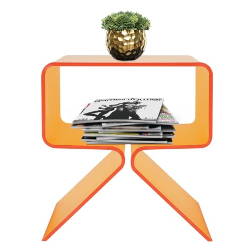 DOPBENT Acryl Beistelltisch, Nachttisch, Acryl Duschhocker, Tritthocker, Badhocker, Modern 30x40x45 cm, für Wohnzimmer, Schlafzimmer, Arbeitszimmer (Orange) von DOPBENT