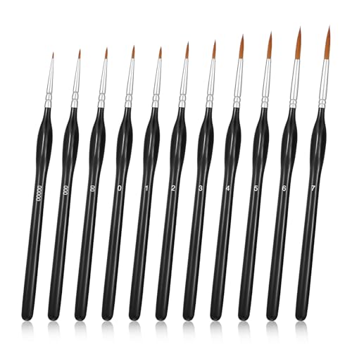DOPENSPI 11 Stück Feine Detail Pinsel Set, Miniature Paint Brushes Feine Pinsel Kleine Künstlerpinsel Malen Nach Zahlen Miniatur Zeichenpinsel Modellbau Pinsels for Acryl Aquarell Öl Miniaturen DOPENSPI 11 Stück Feine Detail Pinsel Set, Miniature Paint Brushes Feine Pinsel Kleine Künstlerpinsel Malen Nach Zahlen Miniatur Zeichenpinsel Modellbau Pinsels for Acryl Aquarell Öl Miniaturen von DOPENSPI