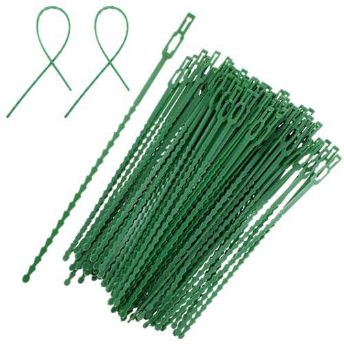 DOPENSPI 120 Stück Grün Pflanzenbinder, Verstellbare Flexible Bänder für Gartenpflanzen Befestigung Pflanzenclips Stützhalter für Ranken, Traktion im Innen und Außenbereich von DOPENSPI