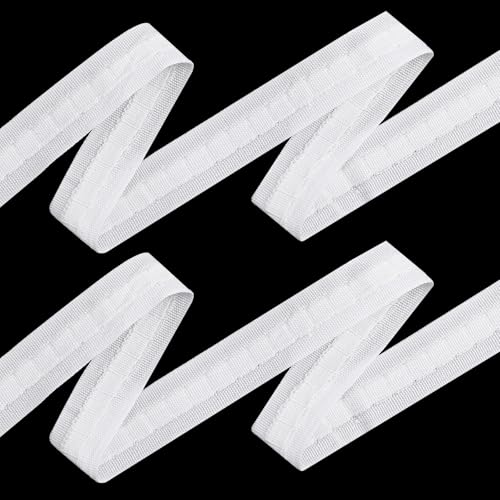 DOPENSPI Gardinenband Kräuselband 28M x 2.4CM, Weiß Vorhangband Polyester Universalband Reihband Vorhang Faltenband Gardinen Kräuselband zum Aufnähen Überschrift Band für Gardine Haken Weiß von DOPENSPI