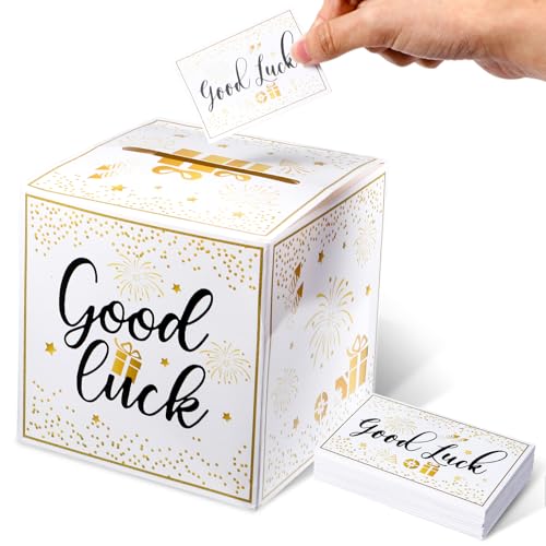 DOPENSPI Kartenbox Hochzeit mit 100 Stücke Grußkarten, 15cm Hochzeitsbox Geschenkkartenbox Geschenkbox für Hochzeit Geburtstag Babyparty von DOPENSPI