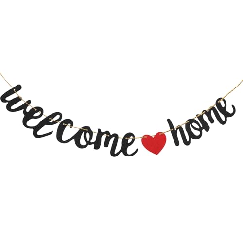 DOPENSPI Vorgefertigt Herzlich Willkommen Girlande, Kein Heimwerken erforderlich Willkommen Zuhause Banner Welcome Home Deko Party Dekoration für Rückkehr Familienfeiern Einzug Schule Saison von DOPENSPI