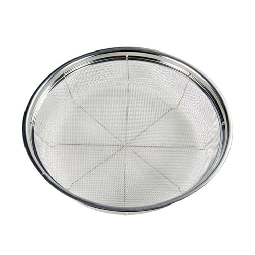 Feinmaschiges Sieb für Küche, Edelstahl-Sieb, Schüssel für Nudeln, Reis, Obst, Metallnetzkörbe mit Ablageboden - Abseihen, Abgießen, Spülen (Durchmesser 23,5 cm) von DOPMEP