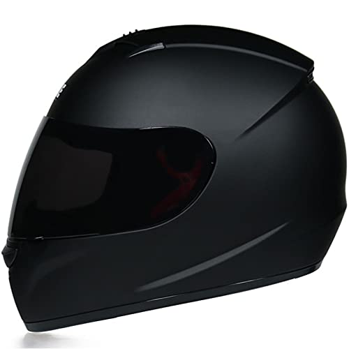 DOT-zertifizierter Motorrad Integralhelm für Erwachsene mit 4 Linsenoptionen Herren Damen Motorrad helme Sturzhelm für den täglichen Motorradintegralhelm,Matt black d,L 59~60cm von DOPORA