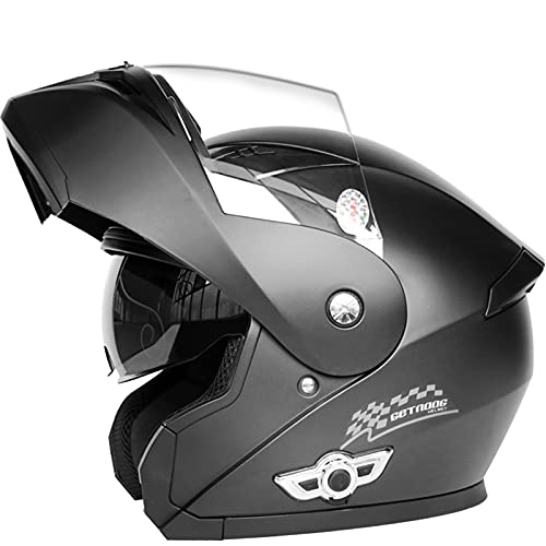 Motorrad Integrierter Bluetooth-Helm Klapphelm mit Bluetooth Funk Sprechanlage mit Anti-Fog-Doppelscheib für Damen Herren ECE Zertifiziert mit Eingebautem Mikrofon,C,L 59~60cm von DOPORA