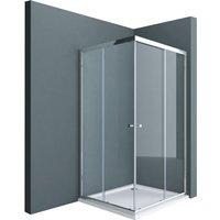 70x80cm Eckeinstieg Duschkabine Schiebetür Duschabtrennung Inklusive Duschwanne Klarglas Eckdusche 6mm esg Glas Höhe 190cm Rav16K - Klarglas | von DOPORRO