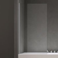 Badewannenaufsatz Design-Duschwand für Badewanne 80x140cm chrom Duschabtrennung ESG-Sicherheitsglas in Klarglas inkl. NANO-Beschichtung von DOPORRO