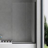 Badewannenaufsatz Design-Duschwand für Badewanne 80x140cm schwarz Duschabtrennung ESG-Sicherheitsglas in Klarglas inkl. NANO-Beschichtung von DOPORRO