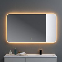 Badspiegel-03 Led-Lichtspiegel 120x80cm mit Dimmen-Funktion Beschlagfreier Wandspiegel Touchbedienung 5mm Float-Glas - Doporro von DOPORRO