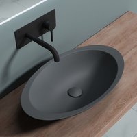 Doporro - Design Aufsatzwaschbecken bth: 59,3x35,1x10,7cm Colossum802 in Anthrazit matt aus Gussmarmor Handwaschbecken - Anthrazit matt von DOPORRO