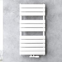 Design Badheizung Flachheizkörper 100x50cm Weiß Paneelheizkörper Einlagig Horizontal Mittelanschluss Bad-Heizkörper - Doporro von DOPORRO