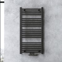 Doporro - Design Badheizung gerade 100x50cm Anthrazit Röhrenheizkörper Horizontal Mittelanschluss Bad-Heizkörper von DOPORRO