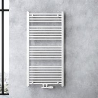 Design Badheizung gerade 120x60cm Weiß Röhrenheizkörper Horizontal Mittelanschluss Bad-Heizkörper - Doporro von DOPORRO