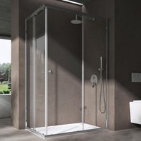 Doporro® Eckeinstieg Duschkabine Schiebetür 70x120cm Duschabtrennung Klarglas Eckdusche 6mm esg Glas Höhe 190cm Ravenna16K plus von SOGOOD