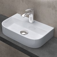 Doporro - Aufsatzwaschbecken Hängewaschbecken Keramik 380x235x80 mm Gäste-WC weiß glänzend Handwaschbecken Waschschale Waschtisch Brüssel003 von DOPORRO