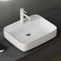 Aufsatzwaschbecken Keramik Waschbecken 500x400x135 mm weiß glänzend Gäste wc Handwaschbecken Waschtisch Brüssel107 - Glänzend weiß - Doporro von DOPORRO