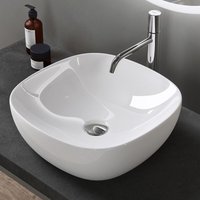 Aufsatzwaschbecken Keramik Waschbecken Waschschlae 405x405x140 mm Gäste-WC weiß glänzend Handwaschbecken Waschtisch Brüssel104 - Glänzend weiß von DOPORRO