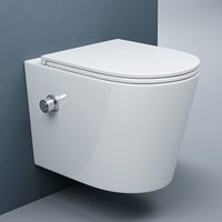 Dusch-WC spülrandlose Toilette mit Bidet-Funktion Tiefspüler mit Soft-Close weiß aus Keramik A601 - Doporro von DOPORRO