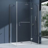 Eck-Duschkabine Eckdusche Rav04K 100x100x190cm Glasdusche ESG-Sicherheitsglas Klarglas inkl. Easy-Clean-Beschichtung - Klarglas | Ohne Duschwanne von DOPORRO