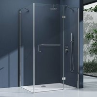 Eck-Duschkabine Eckdusche Rav04K 110x100x190cm Glasdusche ESG-Sicherheitsglas Klarglas inkl. Easy-Clean-Beschichtung - Klarglas | Ohne Duschwanne von DOPORRO