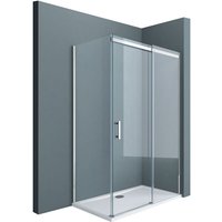Eckdusche 70x110cm Duschkabine Duschabtrennung ESG-Sicherheitsglas Klarglas Schiebetür inkl. Easy-Clean-Beschichtung Einstieg Links - Einstieg Links von DOPORRO