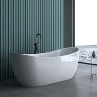 Freistehende Design-Badewanne Vicenza502 170x80x60cm mit Ablaufgarnitur und Überlauf aus Acryl in Weiß und DIN-Anschlüssen - Weiß - Doporro von DOPORRO