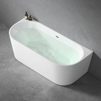 Freistehende Design-Badewanne oval Vicenza519OA 170x75x58cm inkl. Ablaufgarnitur und Überlauf aus Acryl in Weiß und DIN-Anschlüssen - Weiß - Doporro von DOPORRO