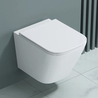 Doporro - Hänge-WC Spülrandlos 52x36x36cm Wand-WC Aachen112 inkl. Softclose Keramik Tiefspül-Toilette Weiß - Weiß | Modell A112 von DOPORRO